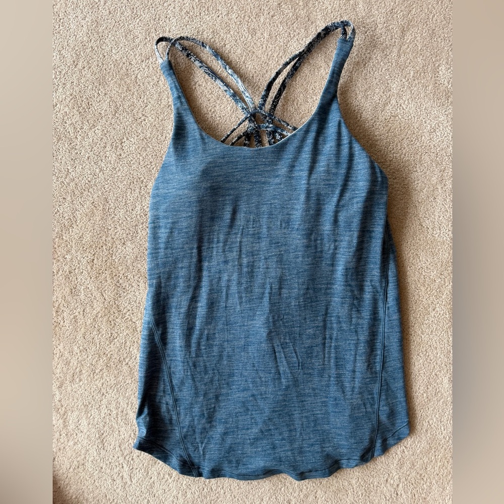 lululemon athletica Blue Tank with Strappy Back